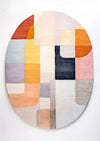 Irregular abstract hand-tufted rug in multicolor geometric pattern – Luna Mosaic by Rugnoor