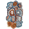 Multicolor abstract lava swirl irregular hand tufted wool rug with artistic flowing pattern