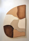 Modern Flow Irregular Hand Tufted Rug in beige and brown – top view