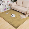 Golden camel rabbit fur carpet in a living room