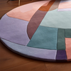 round_purple_green_hand_tufted_rug