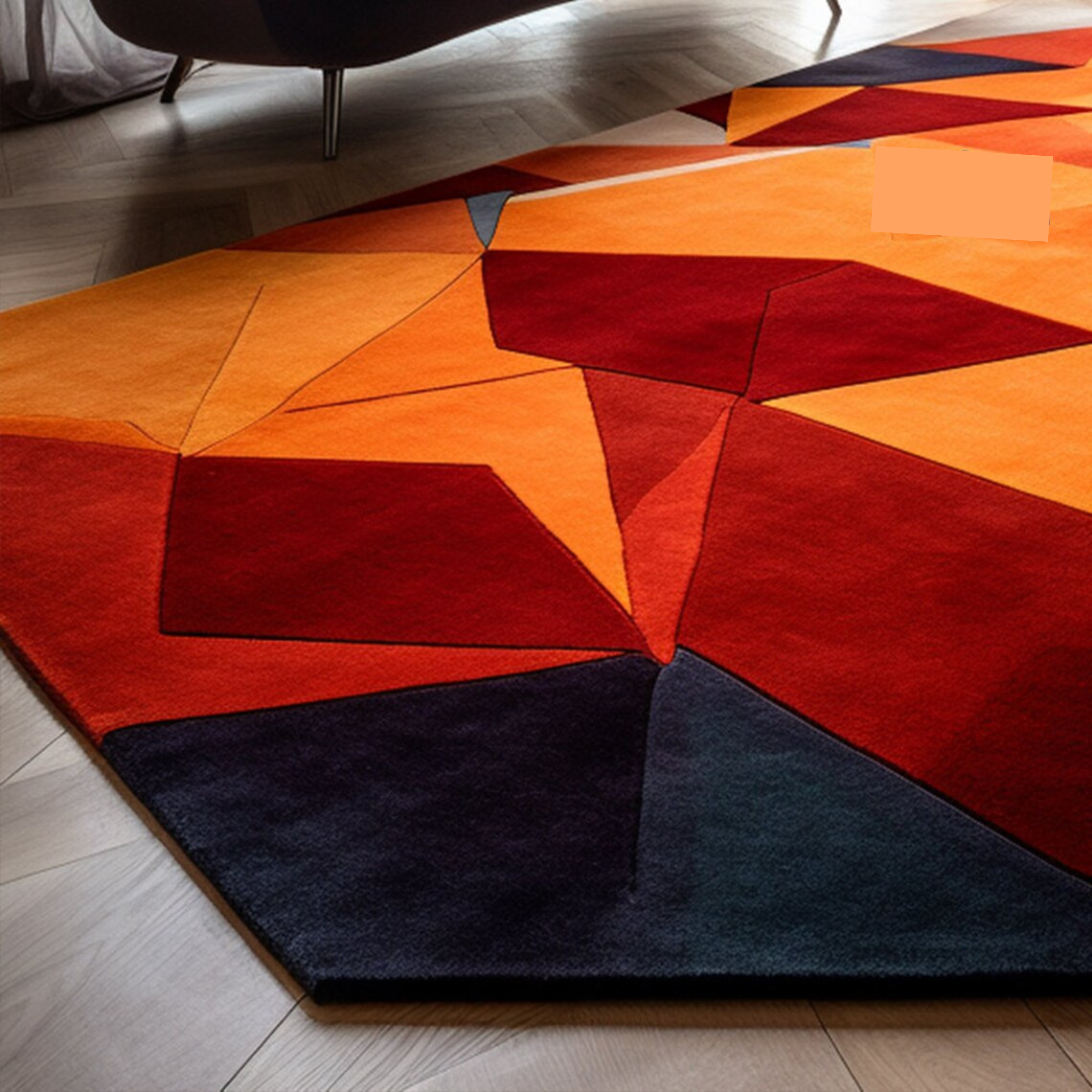 irregular_orange_hand_tufted_rug