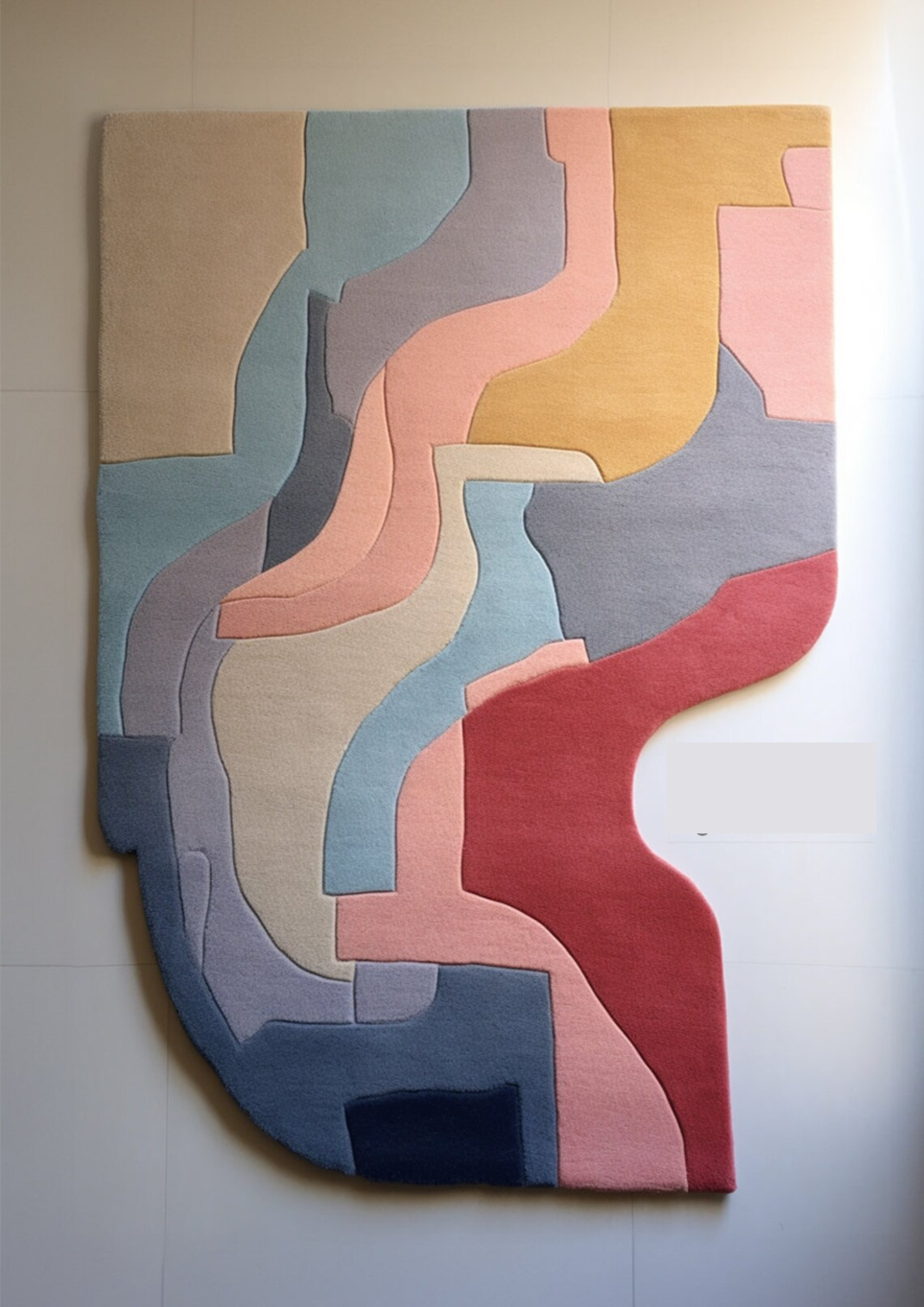 Multicolor irregular hand-tufted rug – Modern Harmony design top view
