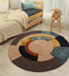 Multicolor Round Hand Tufted Carpet