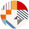 Multicolor Round Hand Tufted Carpet