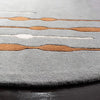 Grey & Gold Round Hand Tufted Carpet
