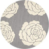 Ivory & Grey Round Hand Tufted Carpet