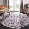 White & Purple Round Hand Tufted Carpet