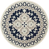 Grey & Blue Round Hand Tufted Carpet