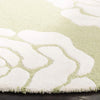 Green & White Round Hand Tufted Carpet