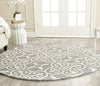 Grey & White Round Hand Tufted Carpet