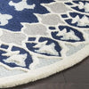 Grey & Blue Round Hand Tufted Carpet