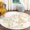 White & Gold Round Hand Tufted Carpet