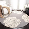Ivory & Grey Round Hand Tufted Carpet