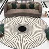 Black and Ivory Round Hand Tufted Carpet