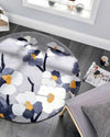 Grey & White Round Hand Tufted Carpet