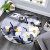 Grey & White Round Hand Tufted Carpet