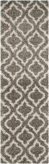 Grey Ivory Moroccan Microfiber Shaggy Rug