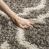 Grey Ivory Moroccan Microfiber Shaggy Rug