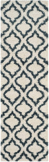 Ivory Blue Moroccan Microfiber Shaggy Rug