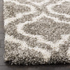 Grey Ivory Moroccan Microfiber Shaggy Rug