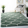 Green Ivory Ogee Trellis Microfiber Shaggy Rug