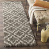 Grey Ivory Moroccan Microfiber Shaggy Rug