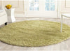 Green Solid Microfiber Shaggy Rug