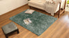 Green Solid Microfiber&Silk Shaggy Rug