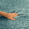 Light Blue Solid Microfiber Shaggy Rug