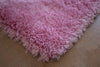 Pink Solid Microfiber&Silk Shaggy Rug