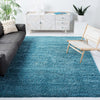 Turquoise Solid Microfiber Shaggy Rug