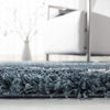 Blue Ivory Diamond Trellis Microfiber Shaggy Rug