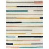 White Multicolor Microfiber Shaggy Rug
