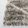 Grey Ivory Diamond Trellis Microfiber Shaggy Rug