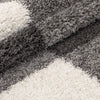 Cream Grey Microfiber Shaggy Rug