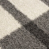 Cream Grey Microfiber Shaggy Rug