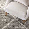Grey Ivory Diamond Trellis Microfiber Shaggy Rug