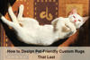 Pet-friendly hand-knotted rug with cat resting on it in a cozy living space