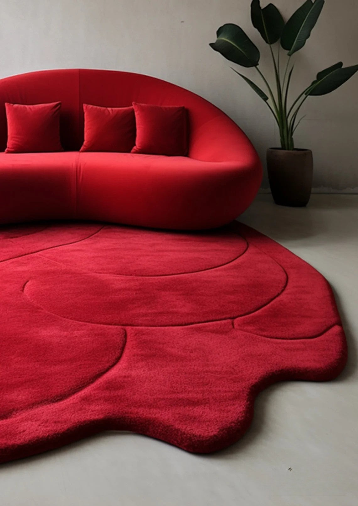 irregular_red_hand_tufted_rug