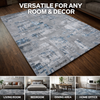 Navi Grey Blue Modern Rug