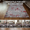 Savi Grey Red Modern Rug