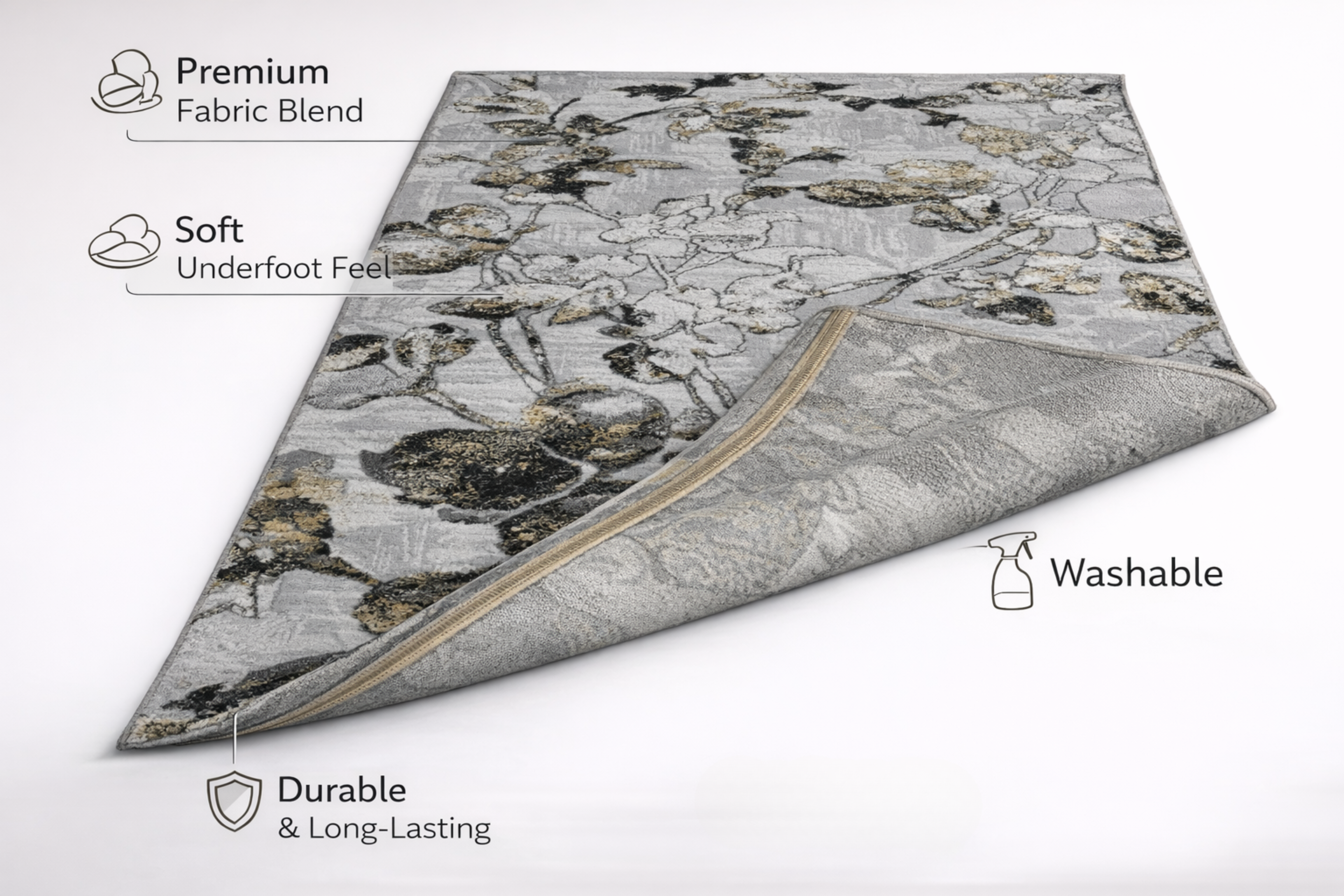 Novo Gold Grey Modern Rug