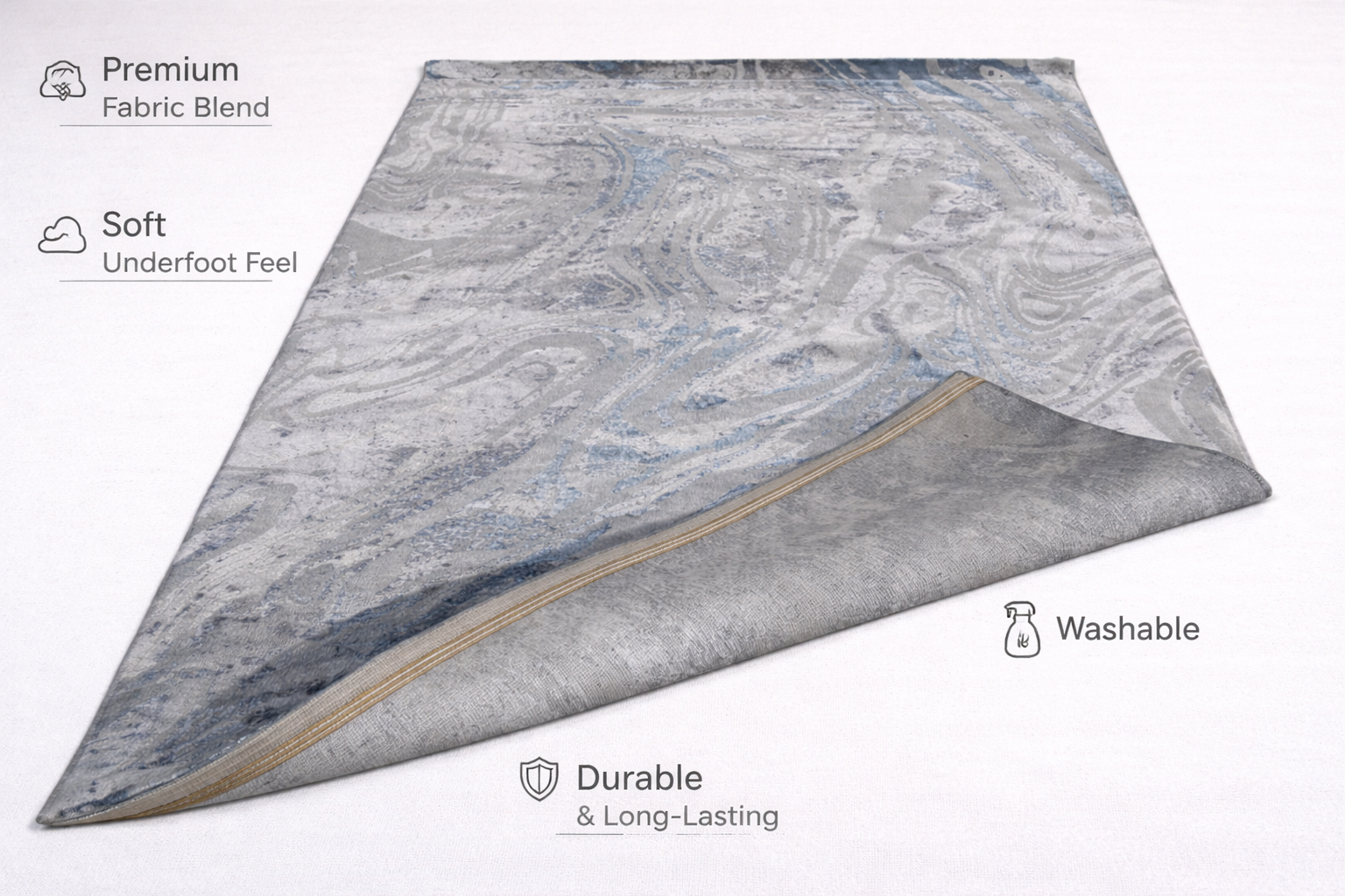 Leno Grey Blue Modern Rug