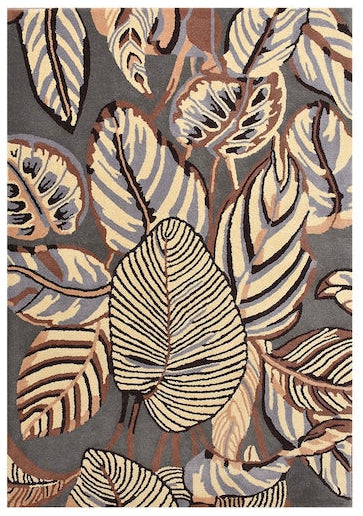 Calathea Tropical Leaves Wool Rug