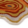 Multicolor abstract lava swirl irregular hand tufted wool rug with artistic flowing pattern