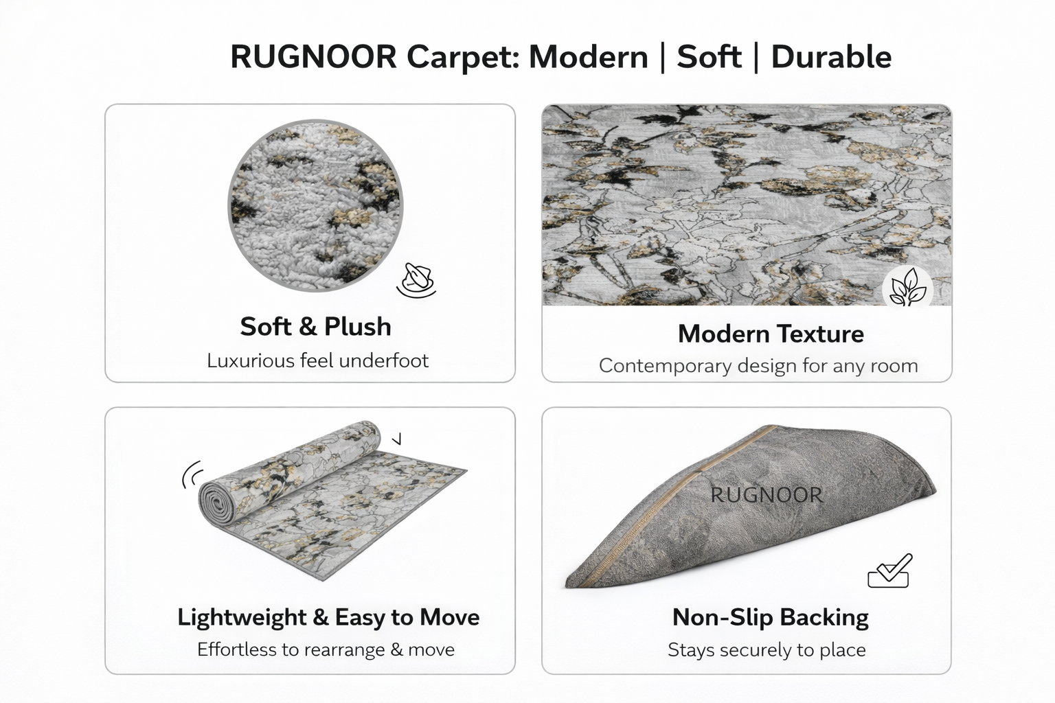 Novo Gold Grey Modern Rug