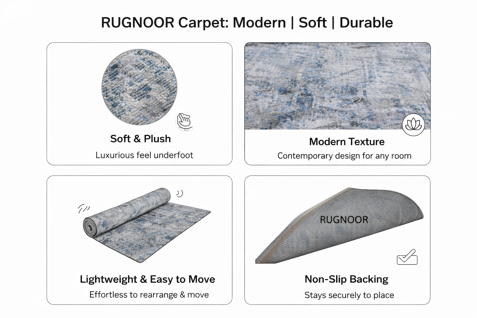 Nexo Grey Blue Modern Rug