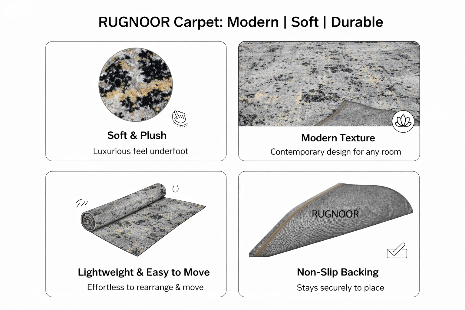 Tero Modern Grey Gold Rug