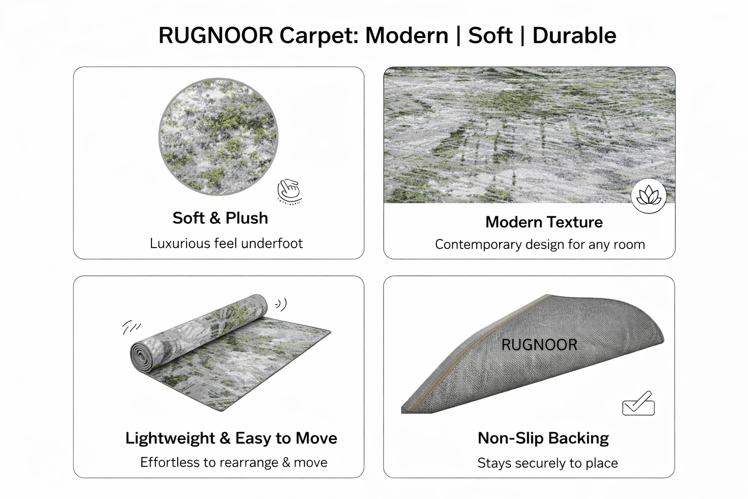 Savo Green Grey Modern Rug